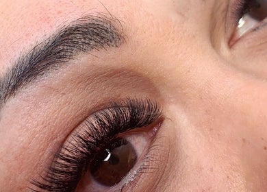 Close-up of enhanced lashes at Beauty Point GC, Robina, Queensland, AU, showcasing expert beauty treatment.