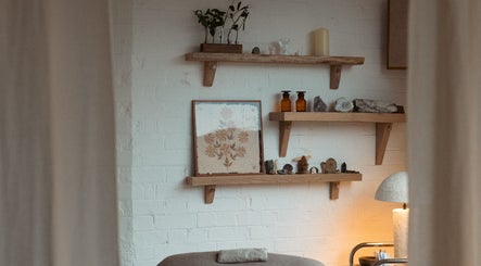 Calming acupuncture space at Cassie Adams Acupuncture, In Our Neighbourhood Apothecary, London, England, GB.