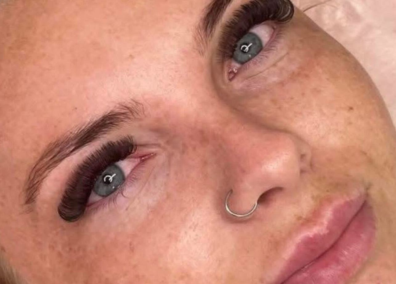 Close-up of eyelash extensions at Forever Young, Chorley, England, GB, showcasing expert beauty treatment.