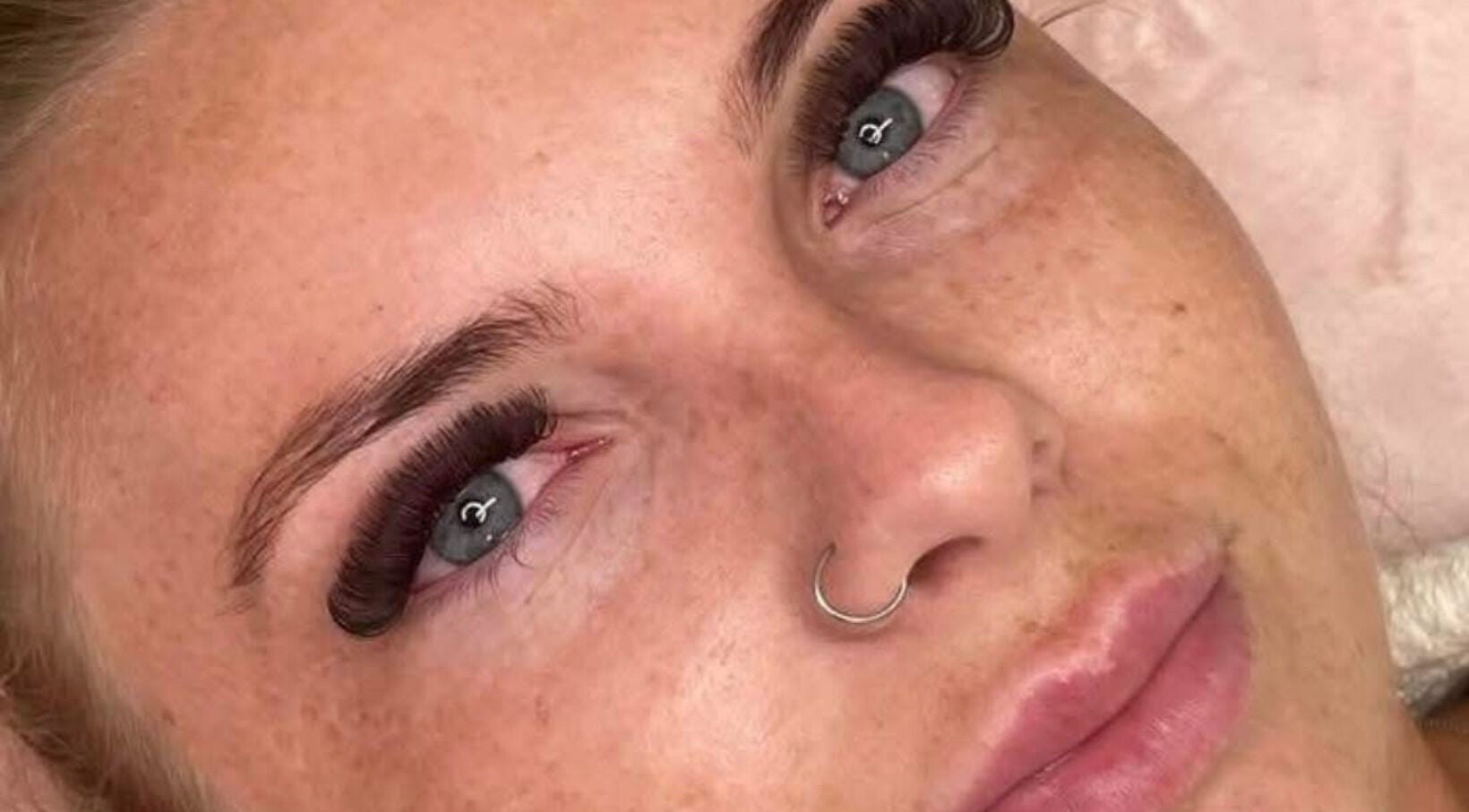 Close-up of eyelash extensions at Forever Young, Chorley, England, GB, showcasing expert beauty treatment.