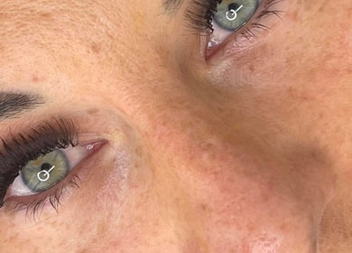 Close-up of luxurious eyelash extensions at Forever Young, Chorley, England, GB.