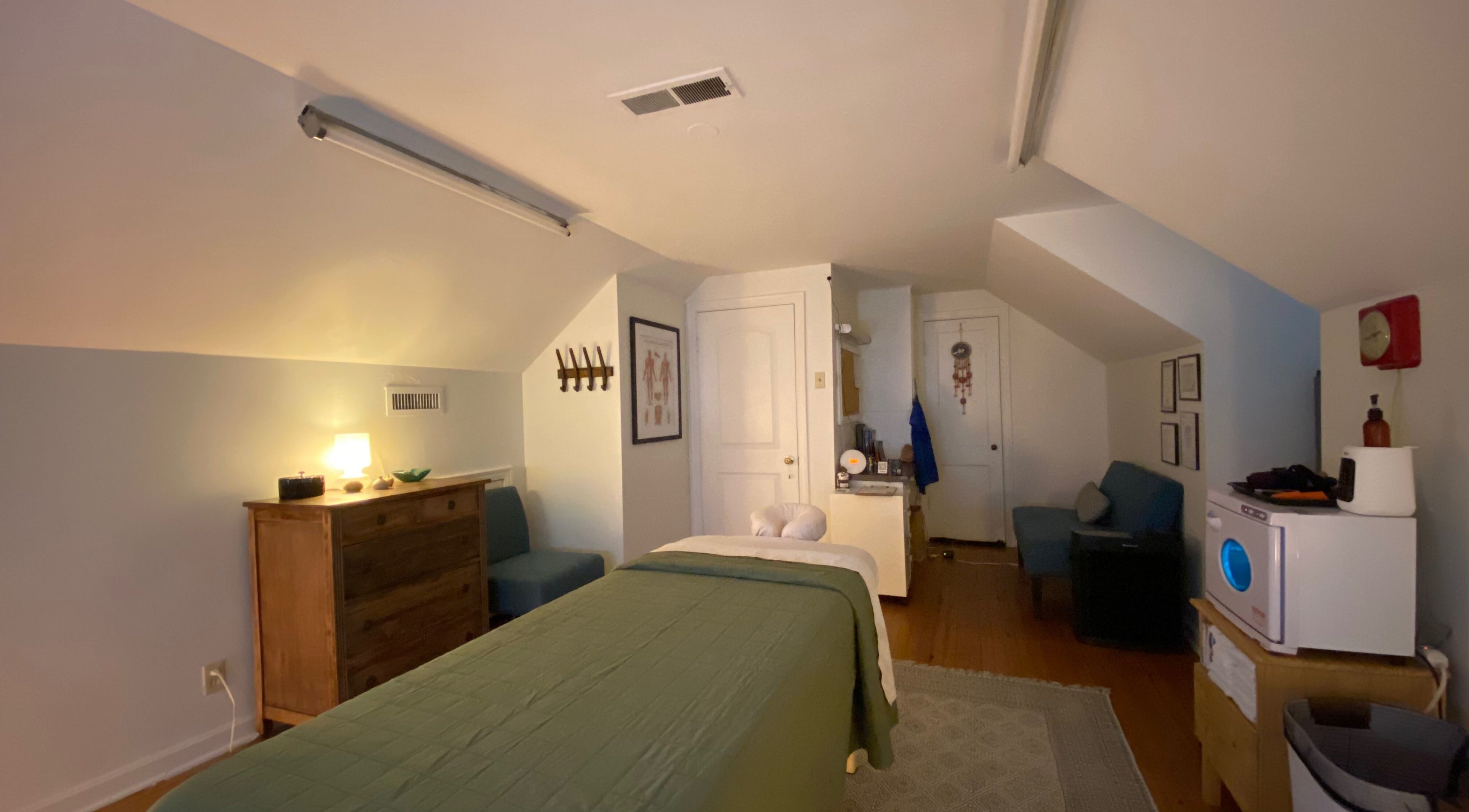 Tranquil massage room at Zephyr Massage and Bodywork, North Little Rock, Arkansas, US.