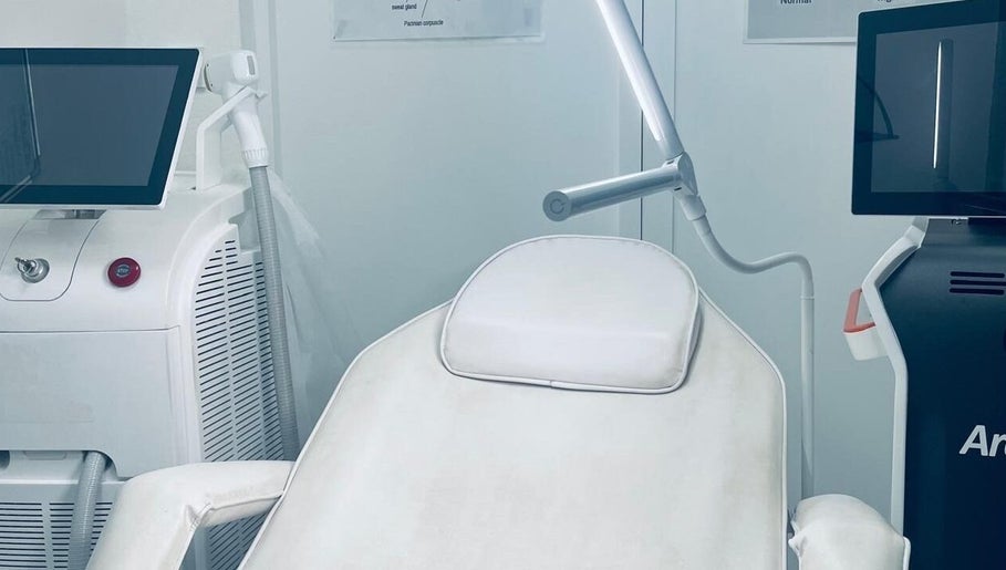 Luxurious treatment room at Follicles Laser Aesthetic Spa, Castries, LC, equipped with advanced laser technology.