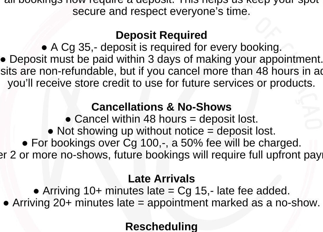 Booking policy details for Naturals of Curaçao in Willemstad, Curaçao, CW with deposit and cancellation info.