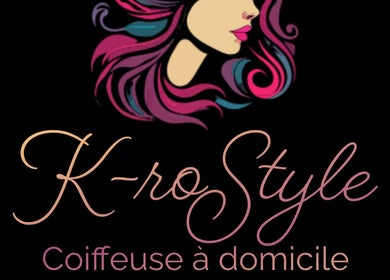 Logo de K-rostyle, coiffeuse à domicile à Friville-escarbotin, Hauts-de-france, FR, avec illustration féminine colorée.