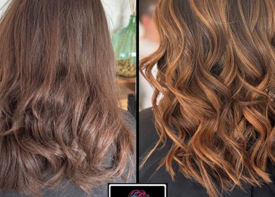 Transformation de cheveux à K-rostyle, Friville-Escarbotin, Hauts-de-France. Résultat éclatant de couleur.