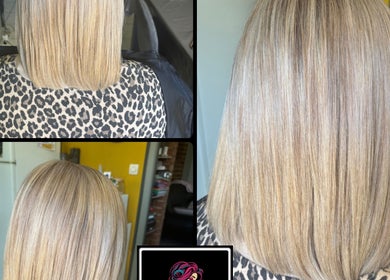Coiffure blonde élégante à K-rostyle, Friville-escarbotin, Hauts-de-france, FR, style moderne et poli.