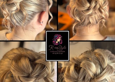 Chignon blond élégant par K-rostyle à Friville-escarbotin, Hauts-de-France, FR.