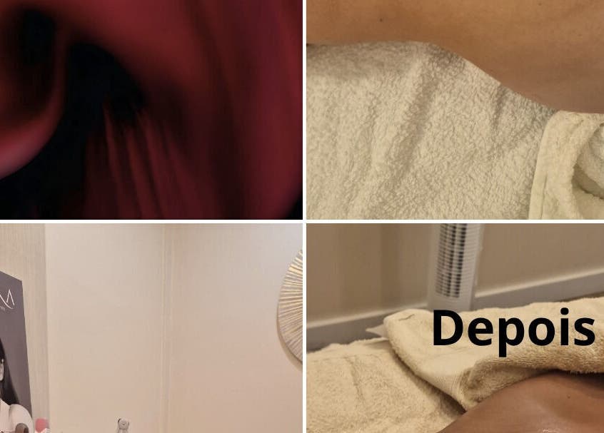 Sala de tratamentos na Terapeuta Ana Martinez, Matosinhos, Porto, PT, com toalhas e produtos de beleza.