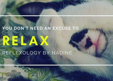 Relaxing cat graphic at Reflexology and Scar Release by Nadine, Norwich, England, GB. Perfect for relaxation therapy.