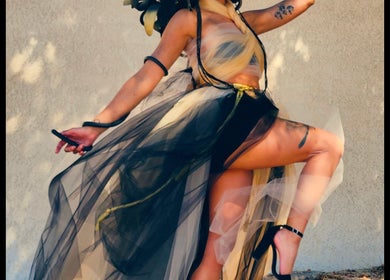 Artistic fashion design showcased at Shae Shears, Murrieta, California, US, emphasizing elegance and creativity.