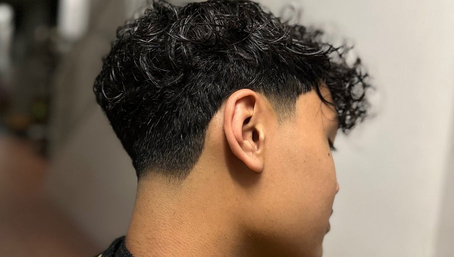 Close-up of a sleek fade haircut at Bad barberz, Singapore, Singapore, SG.