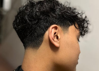 Close-up of a sleek fade haircut at Bad barberz, Singapore, Singapore, SG.