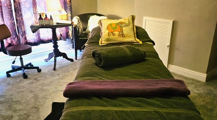 Cozy massage room at Healing Hands with Alli, Grantham, England, GB, featuring a relaxing setup.