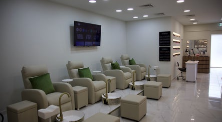Cynthilante Beauty Salon in Dubai, Dubai, AE offers a serene pedicure area with plush seating.