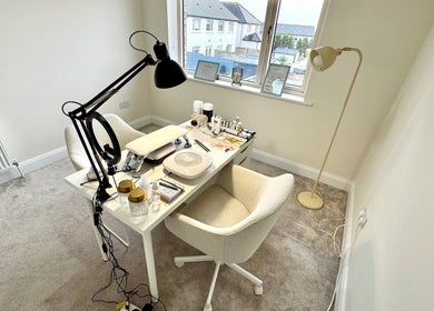 Modern nail station at ZB NAILSTUDIO in Galway, County Galway, IE offers chic and cozy workspace.