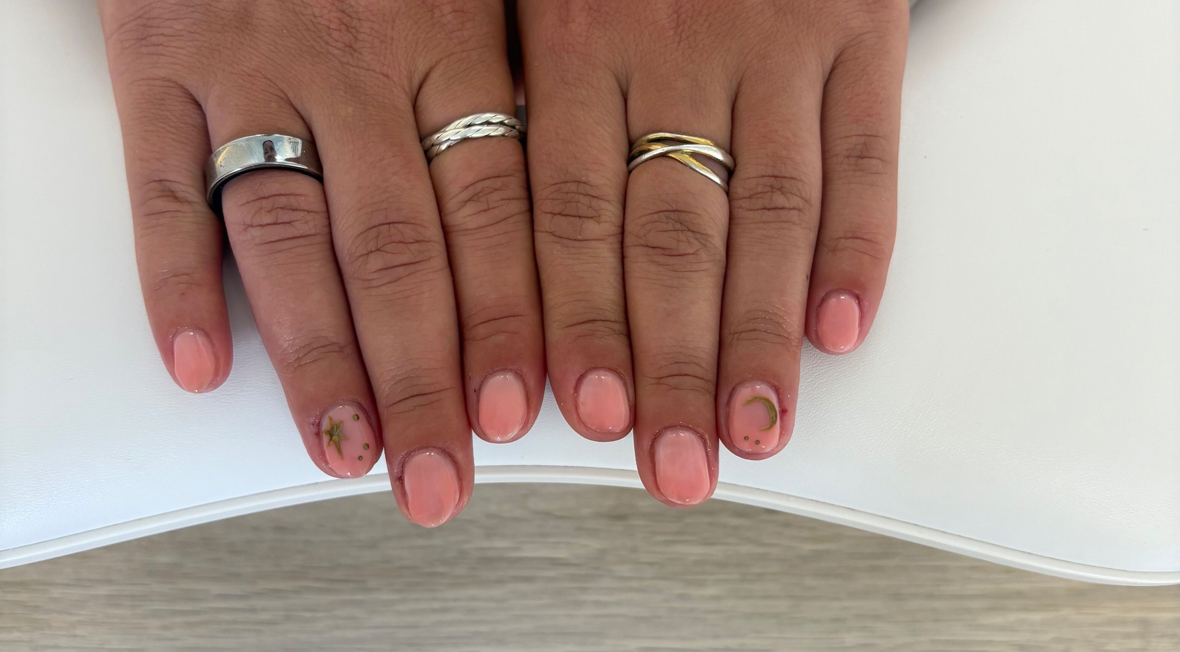 Elegant nail art at Beck’s Nails - Beauty, Gillingham, England, GB showcasing stylish pink polish.