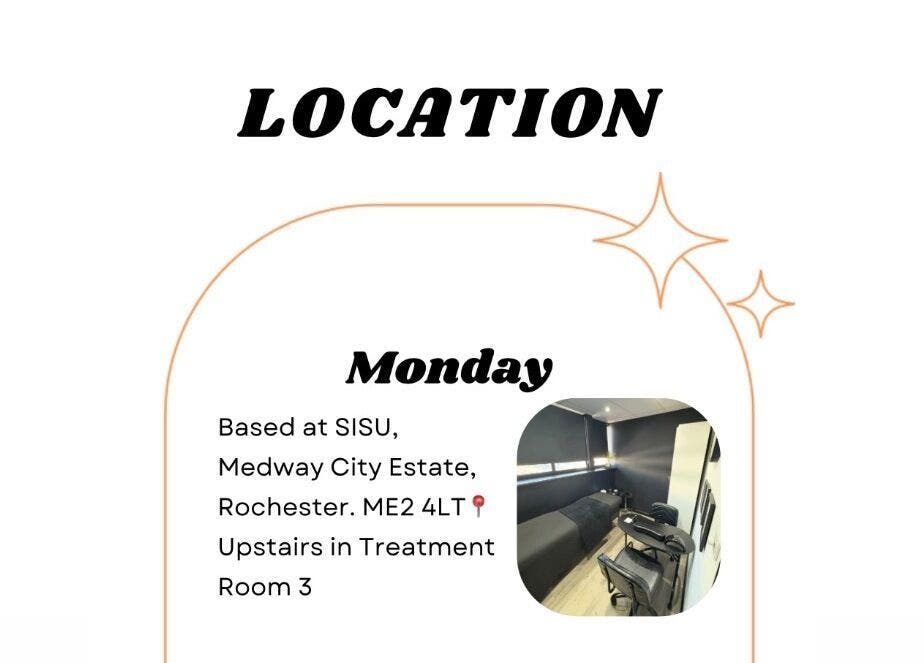 Inside Neg’s Nails at SISU, Rochester, a treatment room with black decor and modern amenities.