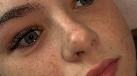 Close-up of eyes and skin showing lash treatment at LSCOSMETICS, Manchester, England, GB.