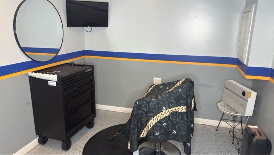 Modern barber chair and tools at Daniel M Barbershop, Ashland, Massachusetts, US offering sleek services.