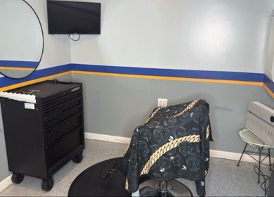 Modern barber chair and tools at Daniel M Barbershop, Ashland, Massachusetts, US offering sleek services.