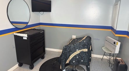 Modern barber chair and tools at Daniel M Barbershop, Ashland, Massachusetts, US offering sleek services.