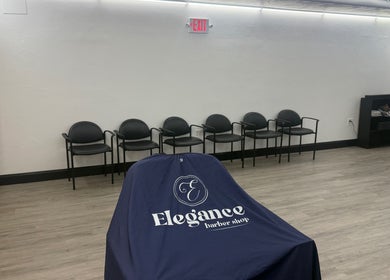 Waiting area at Danielz Blurry Blenz, Framingham, Massachusetts, US, featuring stylish seating and decor.