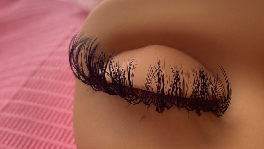 Close-up of luxurious eyelash extensions at megasbymicah, Melbourne, Victoria, AU.
