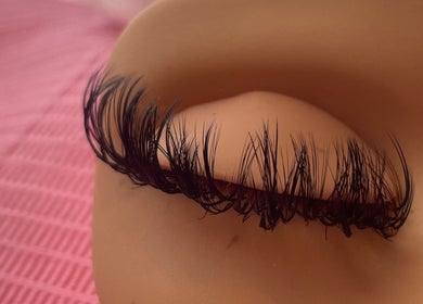 Close-up of luxurious eyelash extensions at megasbymicah, Melbourne, Victoria, AU.