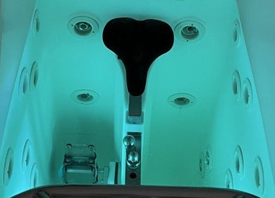 Hydrotherapy bike at Aquabike Fitness & Spa in Rīga, LV offers a rejuvenating wellness experience.