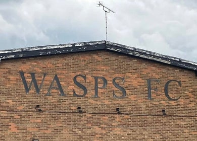 Wasps FC building facade near MH Sports Massage, London, England, GB.
