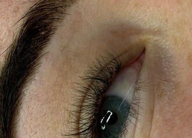 Close-up of perfectly shaped eyebrow at Dollhaven Co, Walmsley, Western Australia, AU.