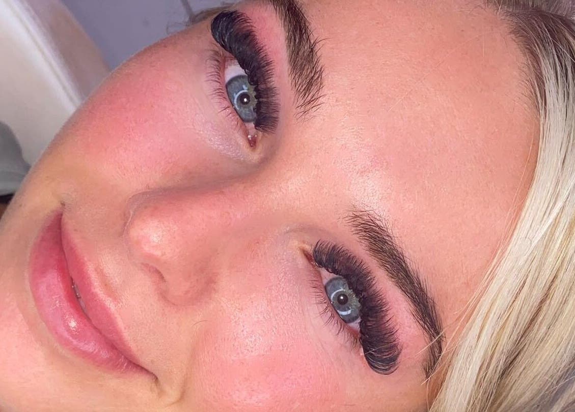 Close-up of lush lashes at The Glow Room, Armthorpe, England, GB. Experience enhanced beauty services.