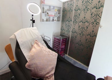 Calming treatment room at Sophie At Beauty Haven in March, England, GB, featuring elegant décor.