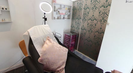 Calming treatment room at Sophie At Beauty Haven in March, England, GB, featuring elegant décor.