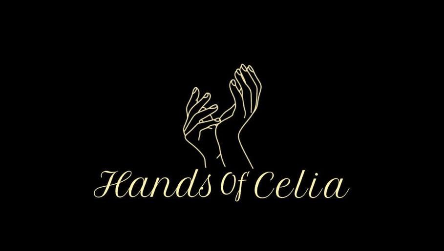 Elegant Hands Of Celia logo, Abu Dhabi, AE. Minimalist hands illustration on black background.