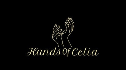 Elegant Hands Of Celia logo, Abu Dhabi, AE. Minimalist hands illustration on black background.