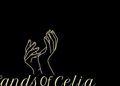 Elegant logo of Hands Of Celia, Abu Dhabi, Abu Dhabi, AE, showcasing outlined hands on a dark background.