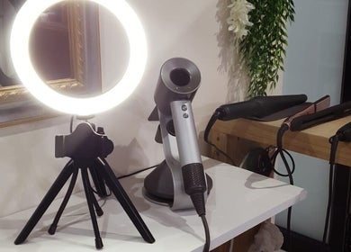 Modern hairstyling tools at Ravaina Rain Studio, Cape Town, Western Cape, ZA, showcasing elegance and technology.