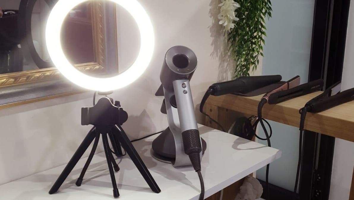 Professional hair styling tools at Ravaina Rain Studio, Cape Town, Western Cape, ZA, showcasing a chic setup.