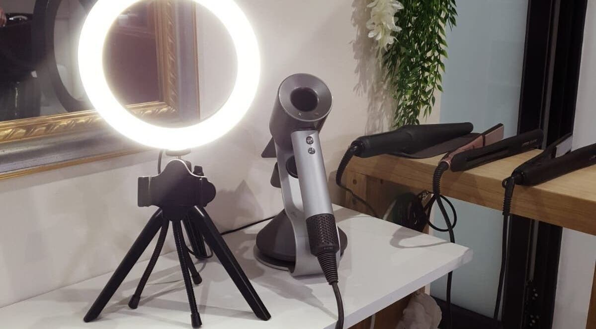 Professional hair styling tools at Ravaina Rain Studio, Cape Town, Western Cape, ZA, showcasing a chic setup.