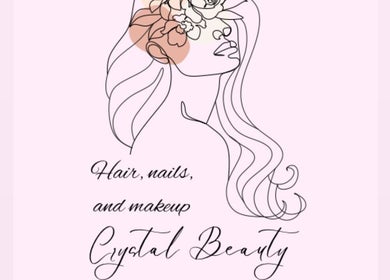 Elegant line art woman with floral crown at Beautyybyycrystall, El Paso, Texas, US.