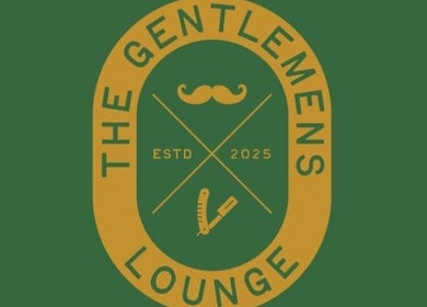 The Gentlemen's Lounge logo with razor and mustache, Bodmin, England, GB.