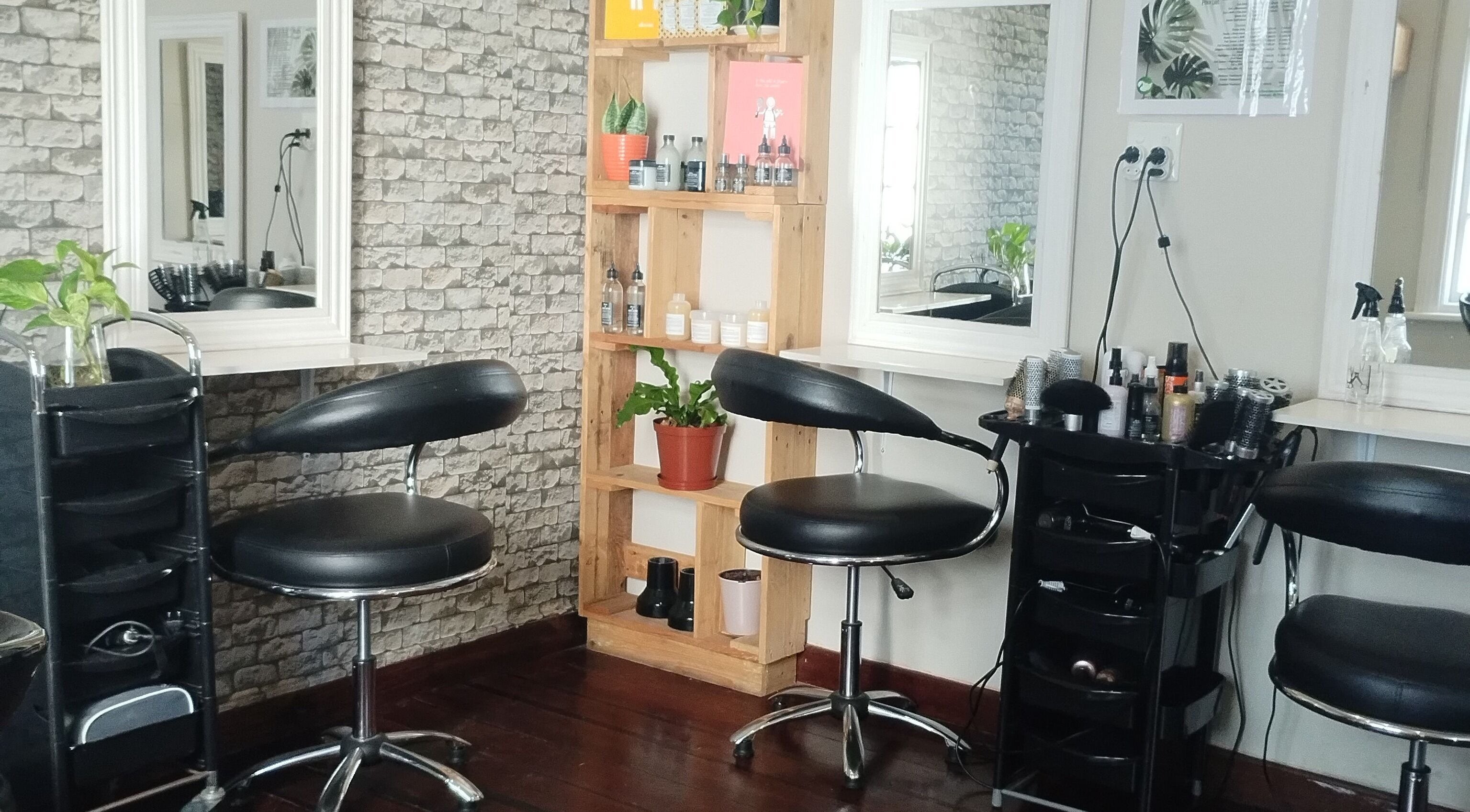 Modern salon chairs and styling tools at The Stylist Studio, Berea, Kwazulu-natal, ZA.