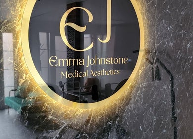 Elegant entrance of Emma Johnstone Medical Aesthetics in Wigan, England, GB with marble detail.
