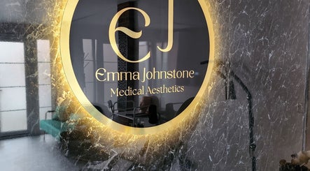 Elegant entrance of Emma Johnstone Medical Aesthetics in Wigan, England, GB with marble detail.