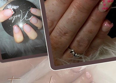 Elegant nail designs from Kaitsnails in Farnworth, England, GB featuring intricate patterns on manicured nails.