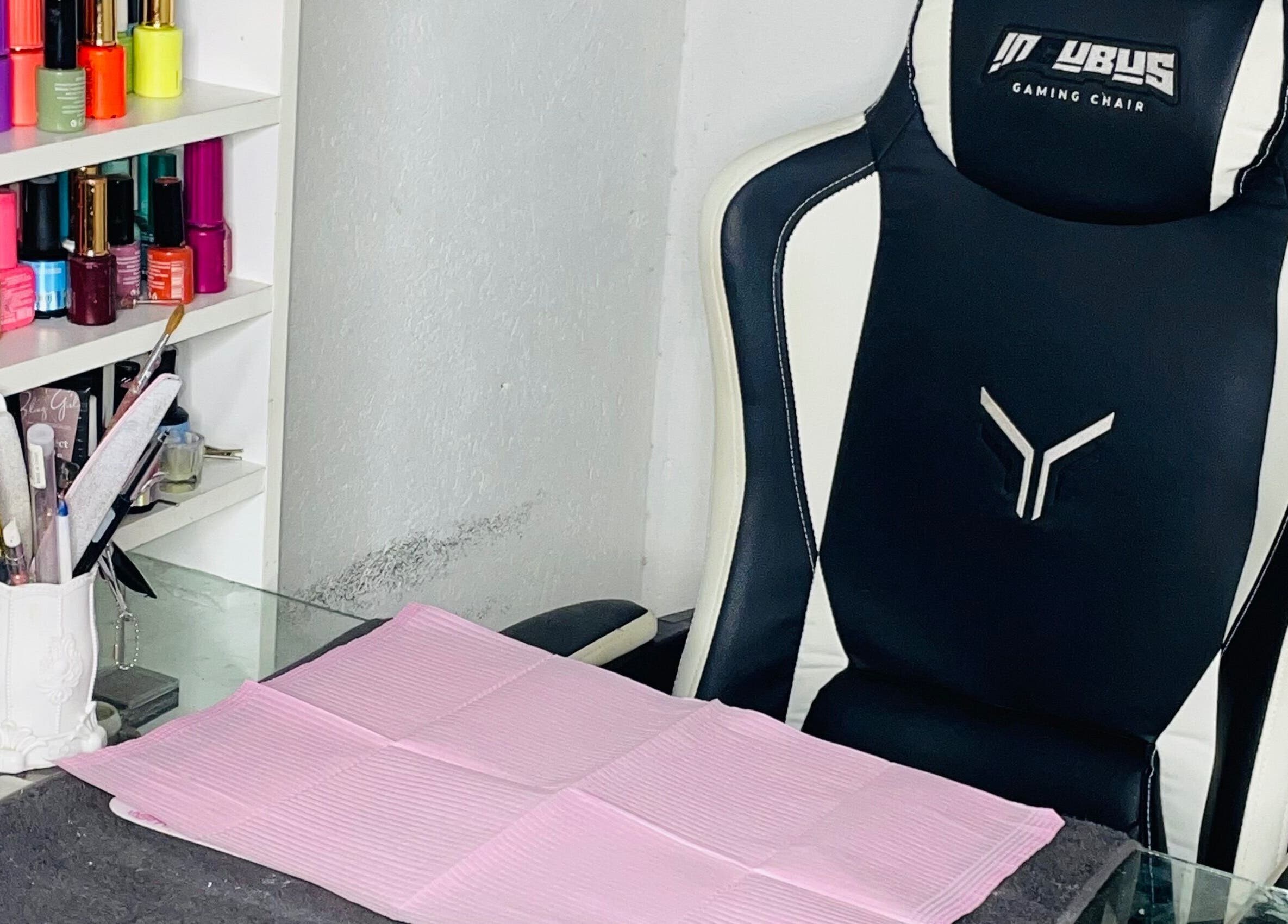 Modern manicure setup at Dee's Beauty Studio21 in Pretoria, Gauteng, ZA with nail polishes and tools.