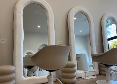 Modern salon mirrors and chic chairs at Hair Artistry By Catalina, Mentone, Victoria, AU.