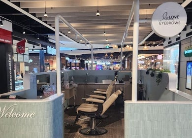 Love Eyebrows Blackburn venue interior, Melbourne, Victoria, AU. Modern chairs and welcoming vibe.
